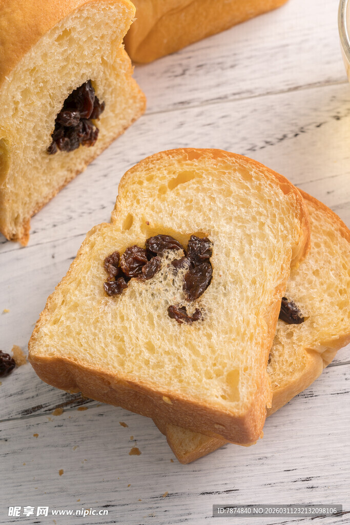 葡萄干夹心面包片