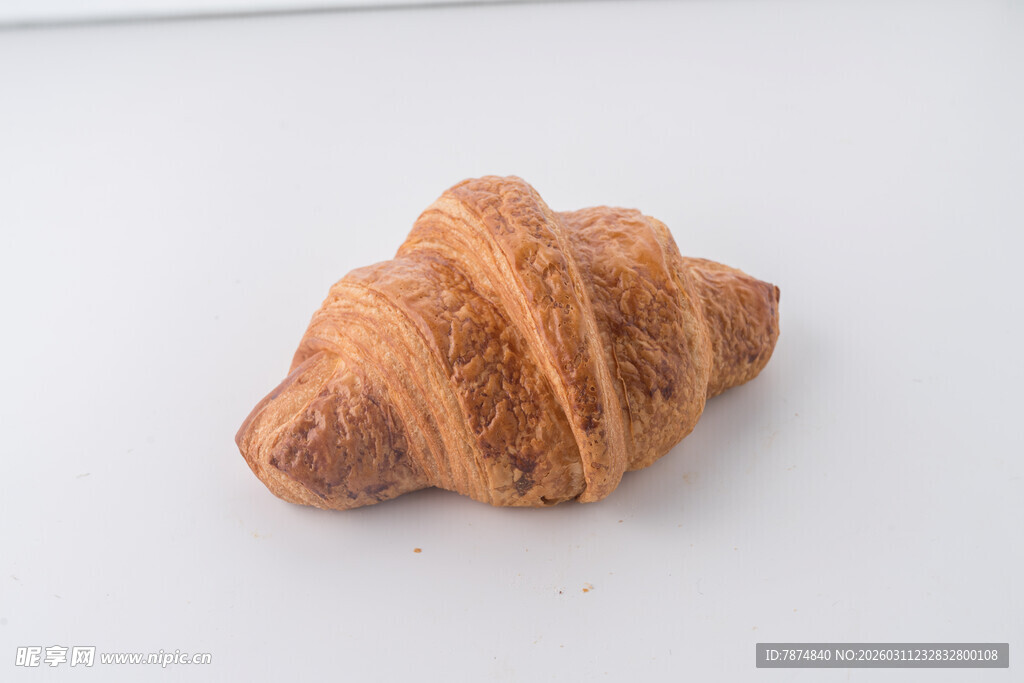 美味牛角面包特写