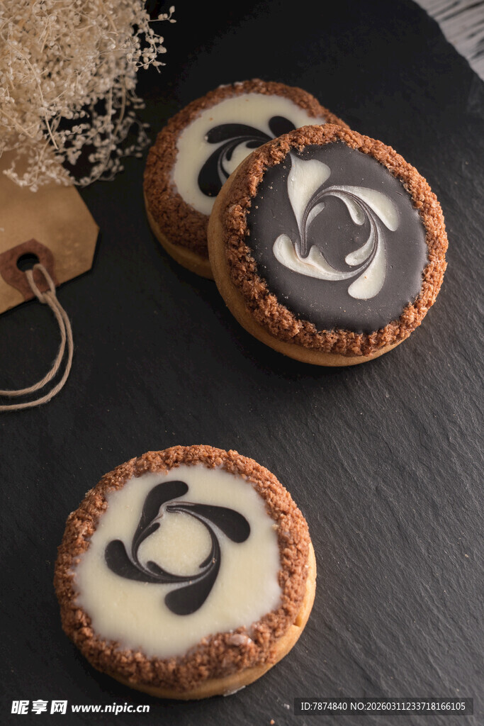 美味花纹饼干展示