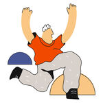 跳跃的活力男子