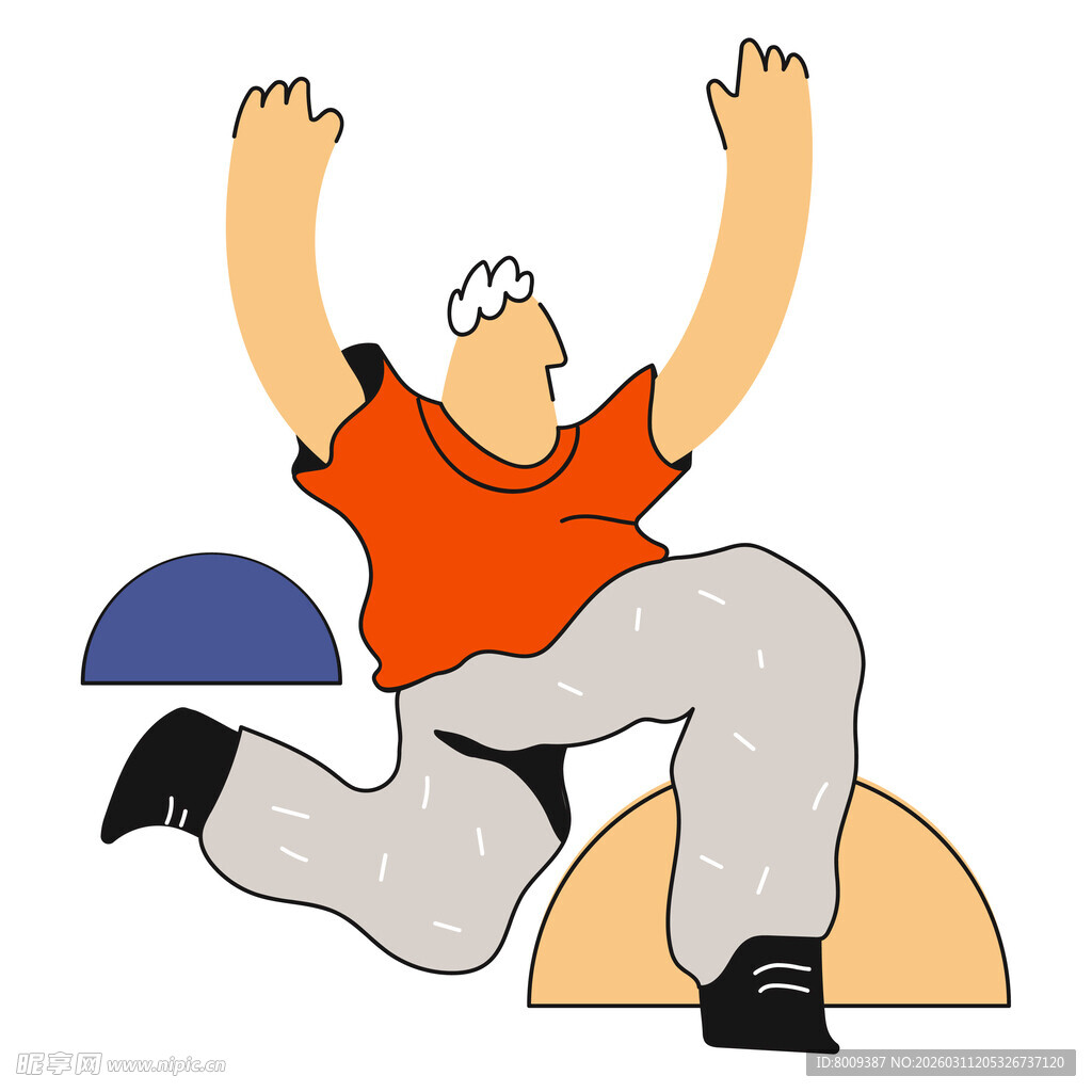 跳跃的活力男子