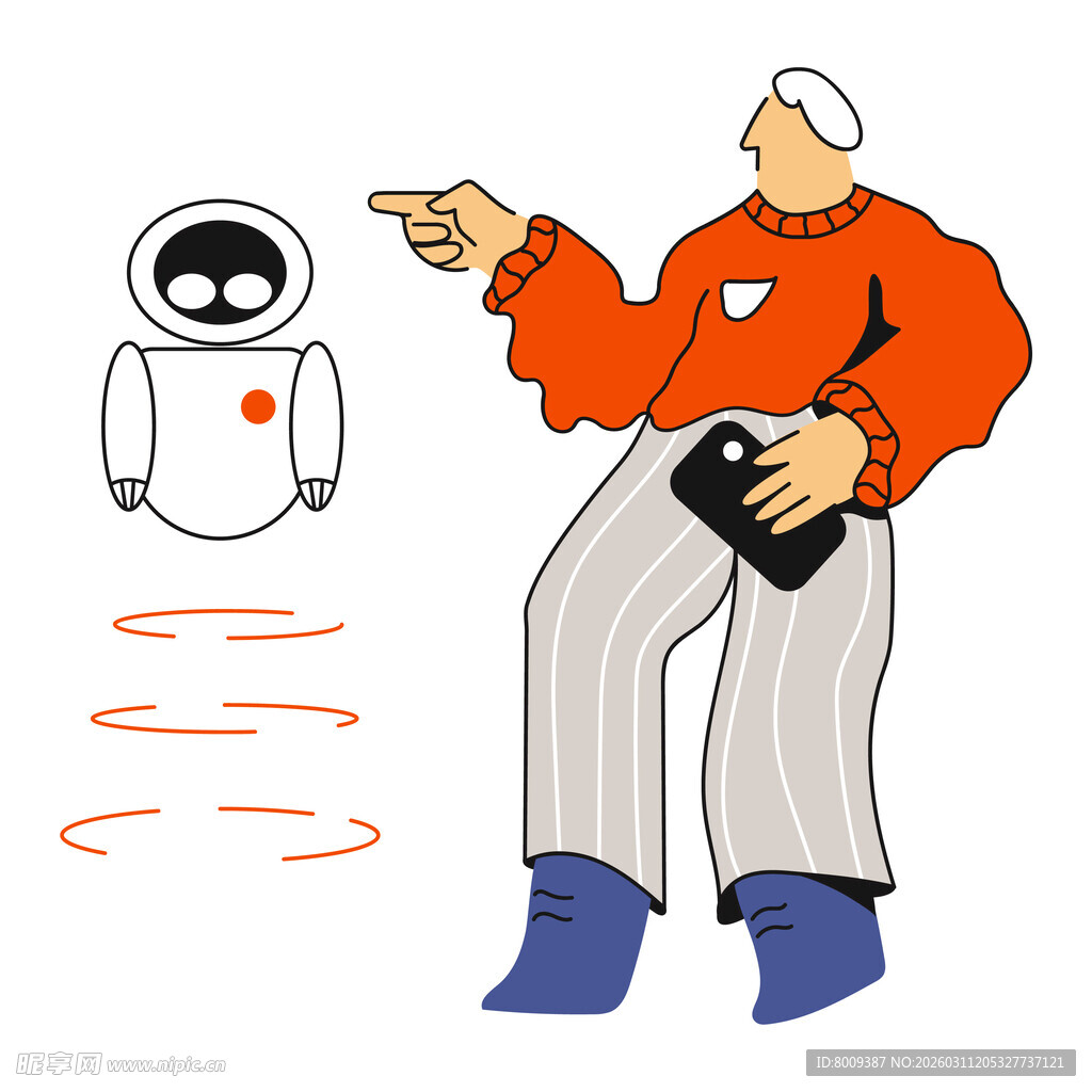 老人遥控指挥智能机器人