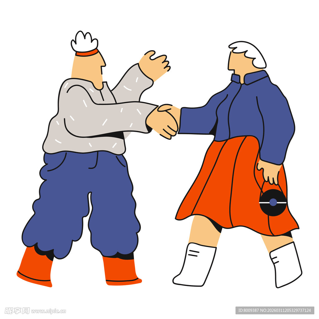 两人亲切握手场景