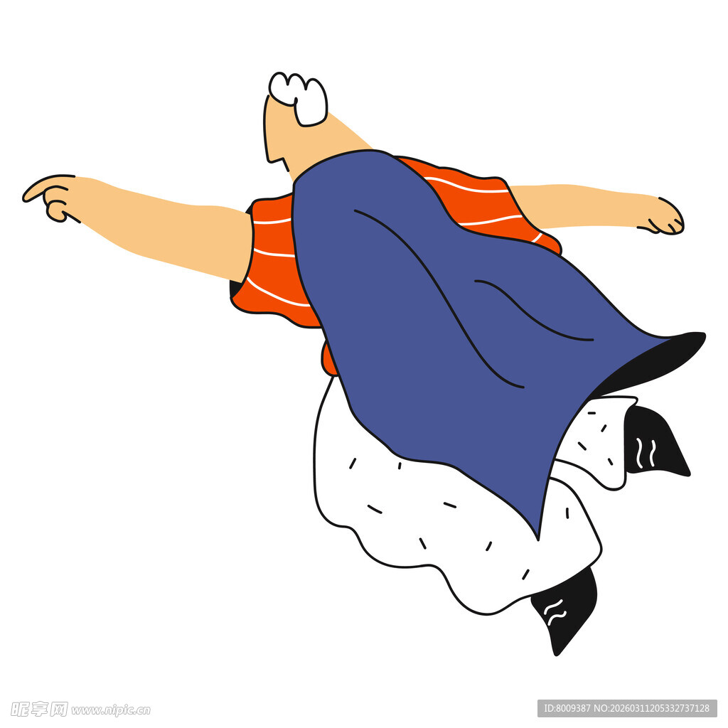 飞行的卡通超级英雄