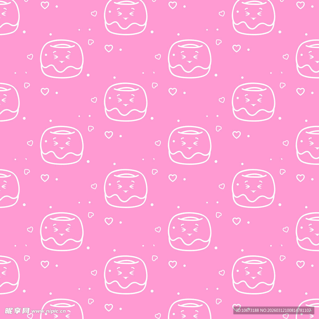 可爱甜甜圈图案背景