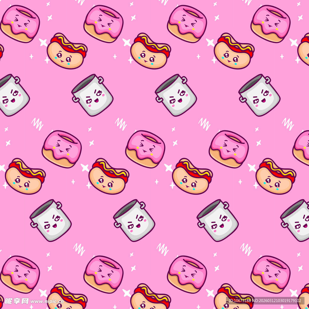 可爱美食图案背景