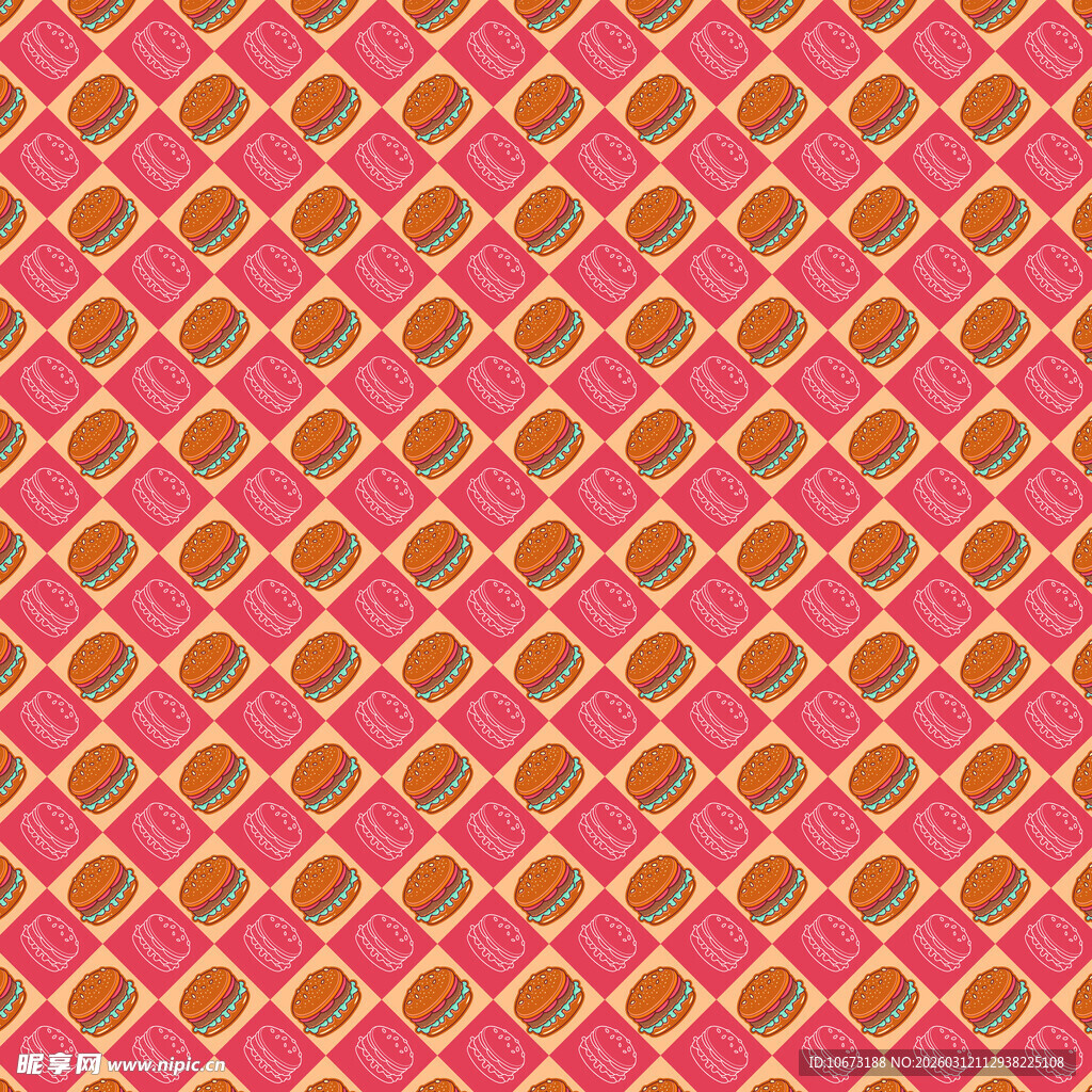 汉堡图案背景