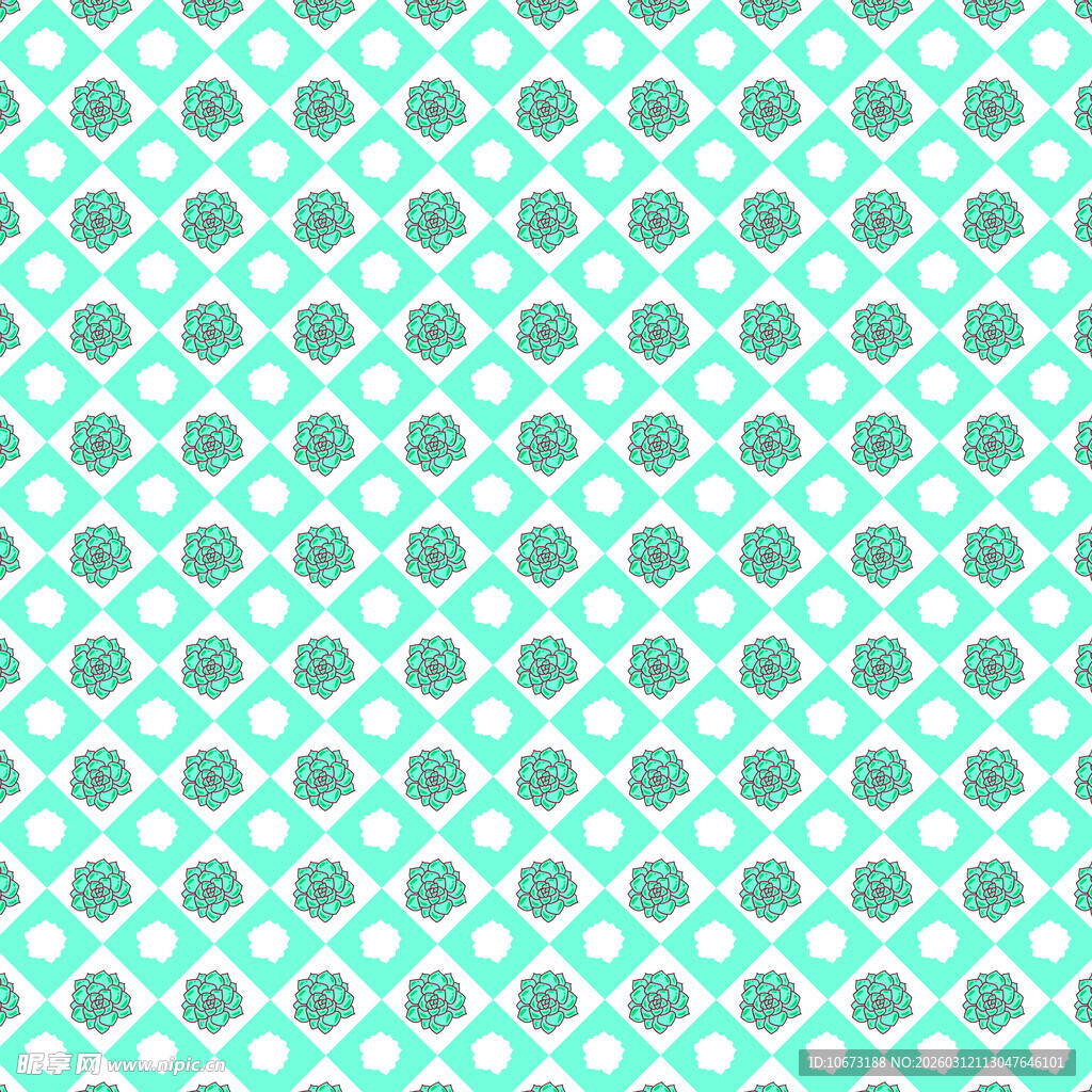 多肉植物图案背景