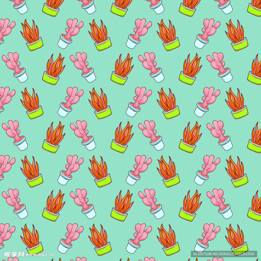 仙人掌图案背景