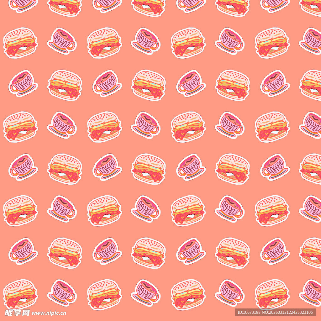 美食元素图案背景