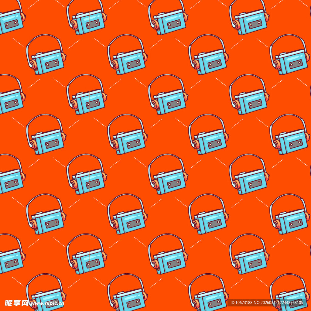 录音机图案背景