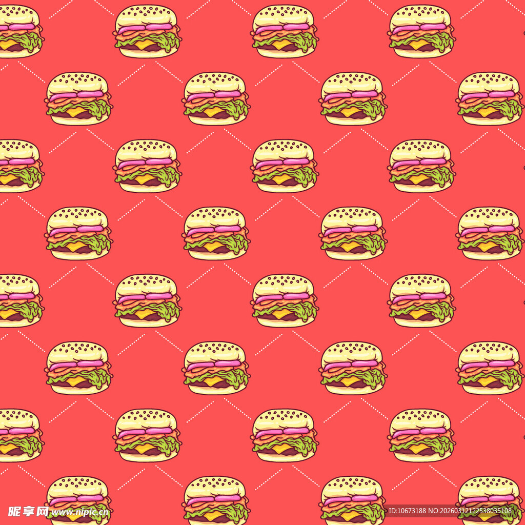 汉堡图案背景