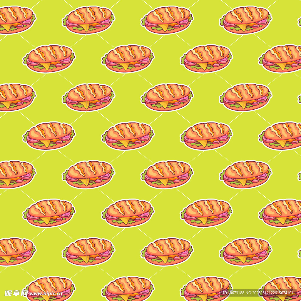 绿色背景的面包图案