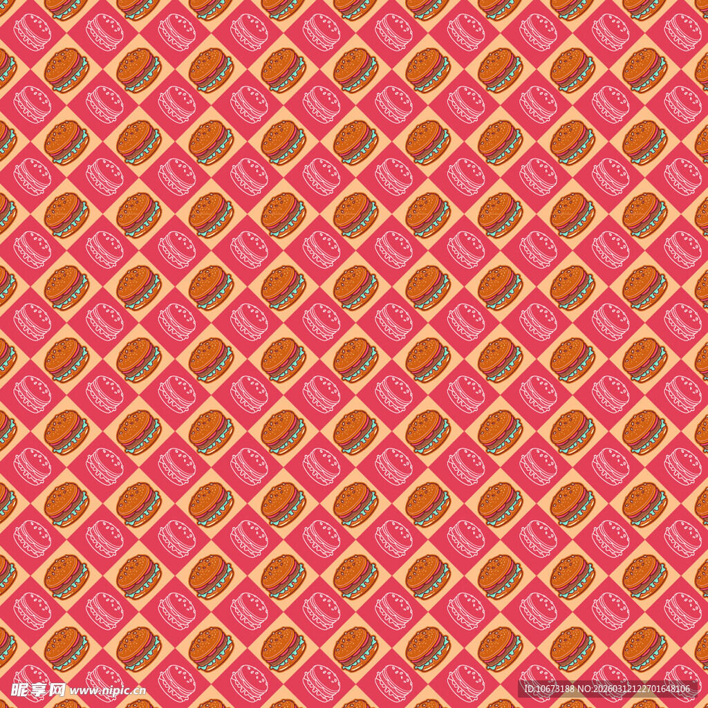汉堡图案背景