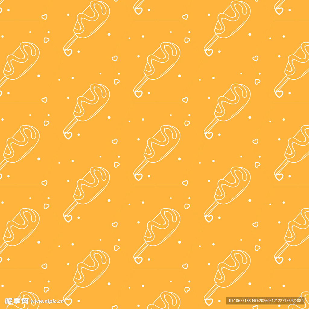 热狗轮廓图案背景