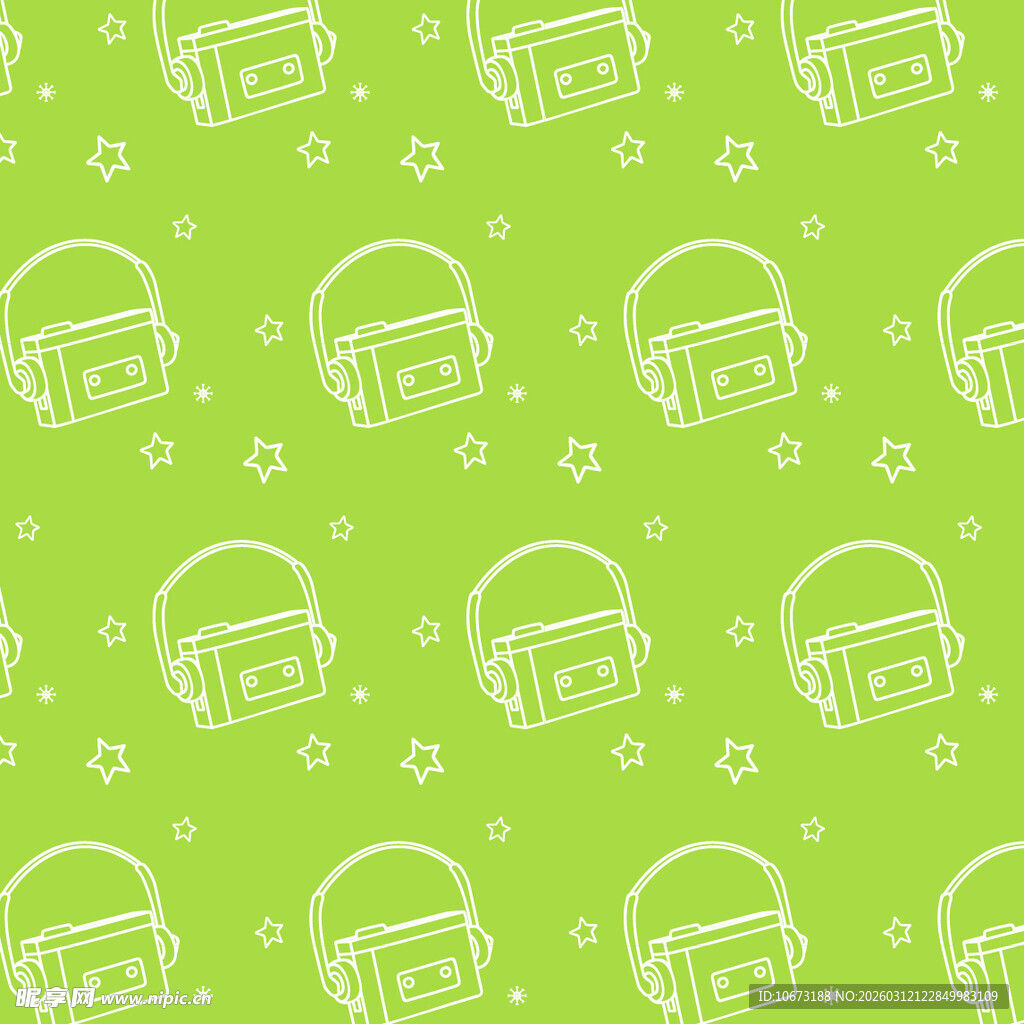 录音机图案背景