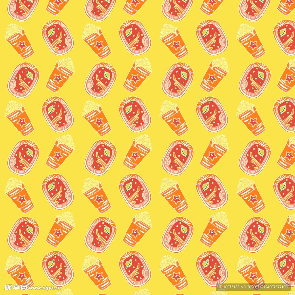 黄色背景汉堡图案纹理