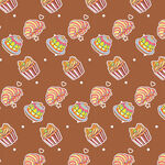 可爱纸杯蛋糕无缝图案