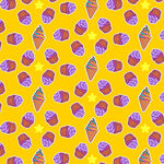 黄色背景冰淇淋图案