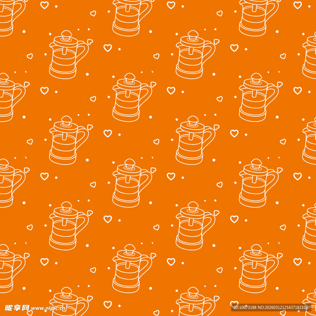 橙色啤酒杯图案背景