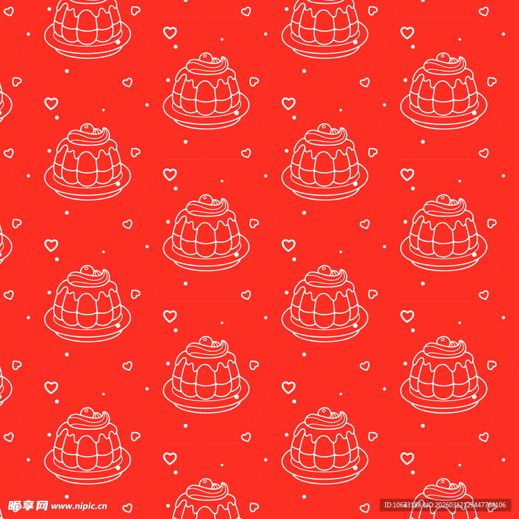 红色猫咪图案背景纹理