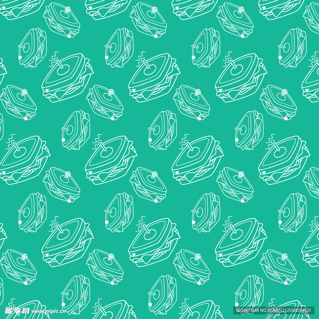 绿色背景的手绘牛排图案