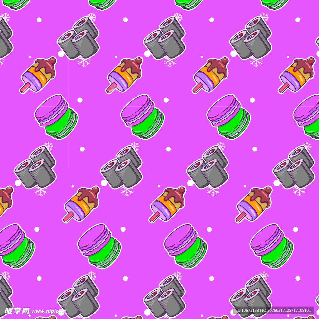 紫色背景的魔法元素图案