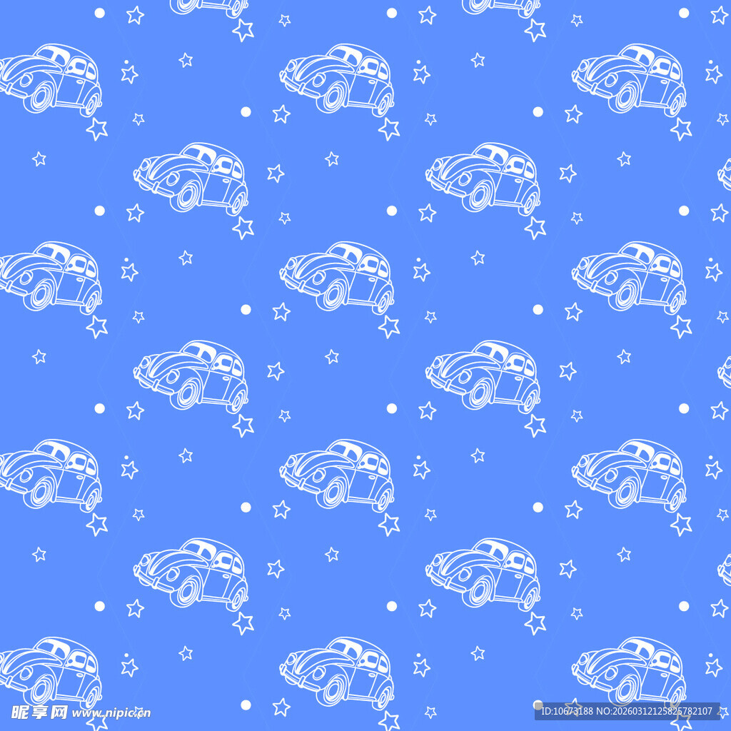 蓝色底海洋生物图案背景