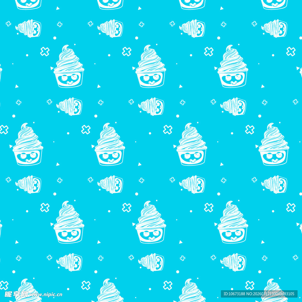 蓝色雪花图案背景纹理