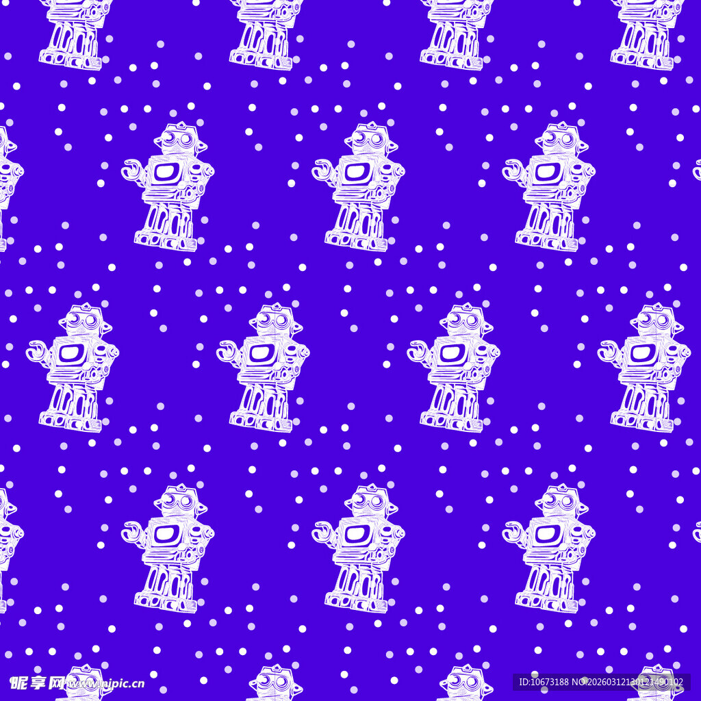 紫色底白色图案无缝花纹
