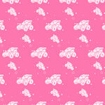 粉色背景卡通汽车图案