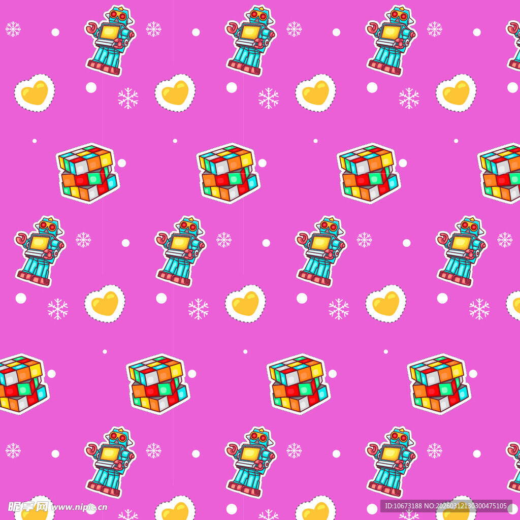 粉色背景的卡通糖果图案