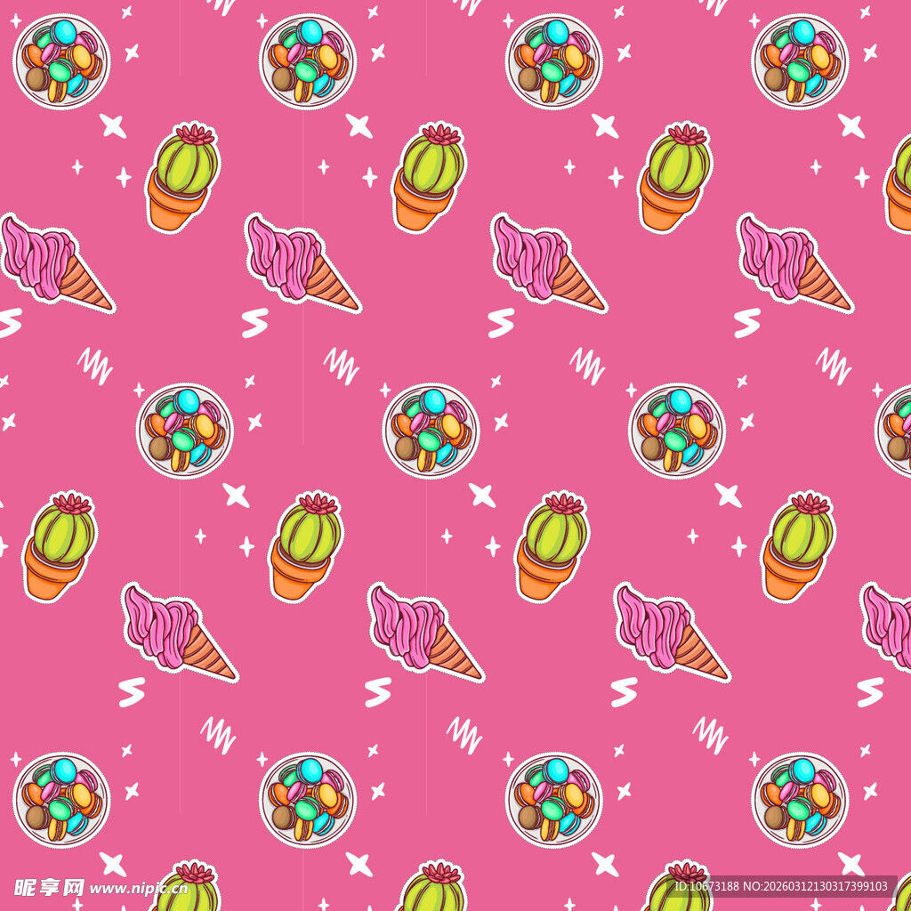 粉色糖果图案无缝背景