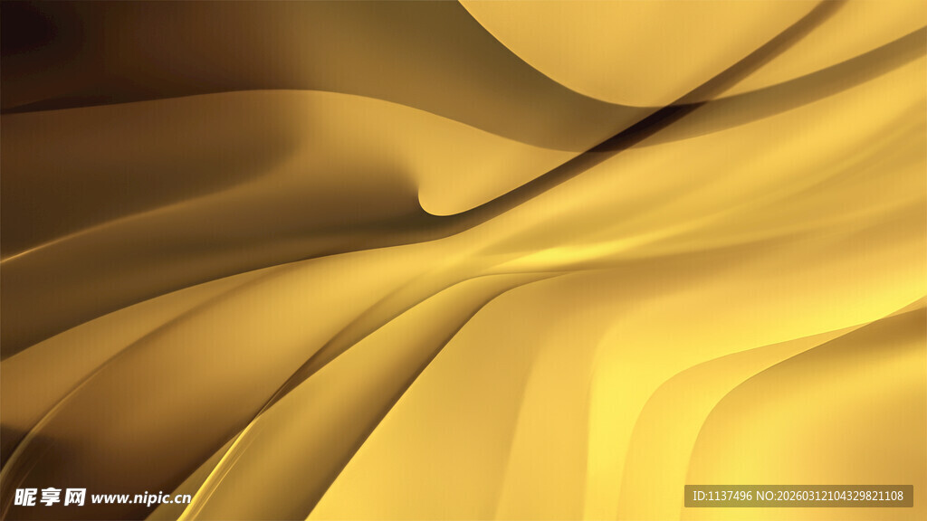 金色流动质感抽象背景图