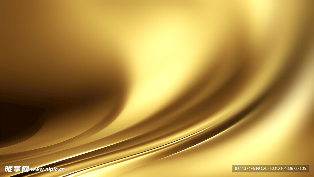 金色流动质感背景图