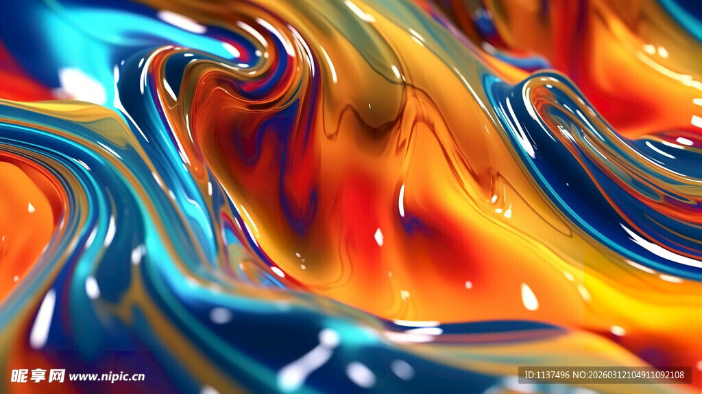 绚丽流动色彩抽象艺术图