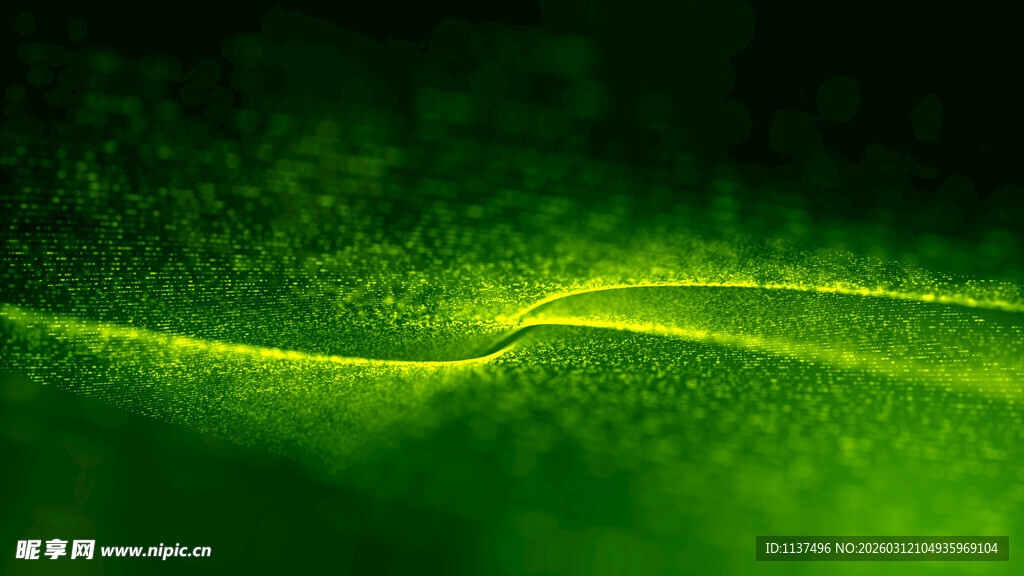 绿色动感光线抽象背景图