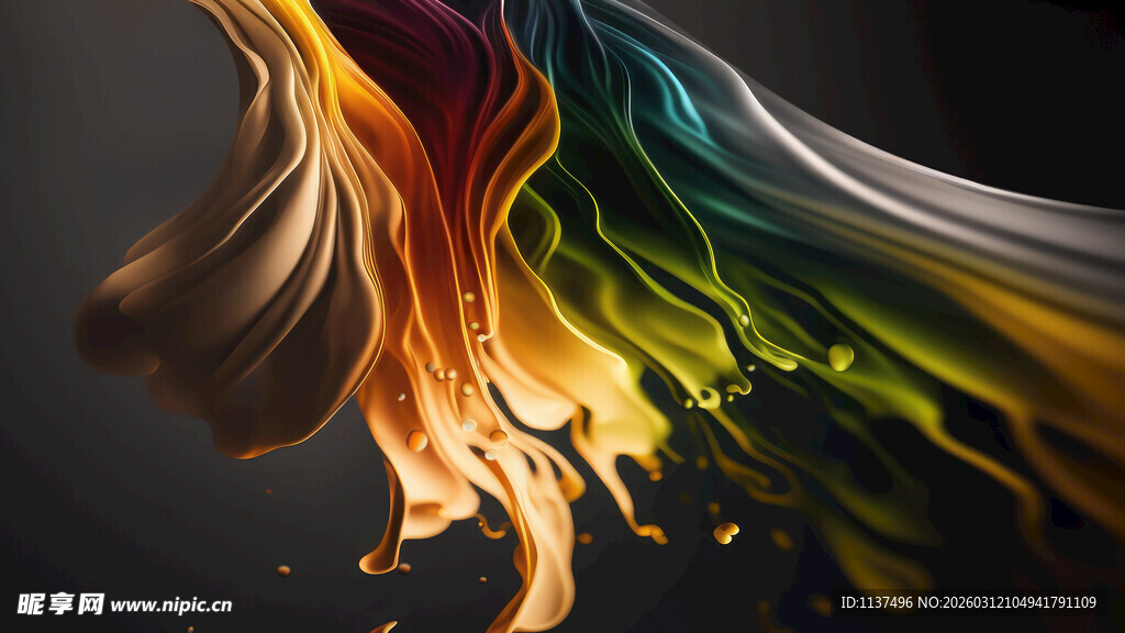 彩色流动火焰艺术画面