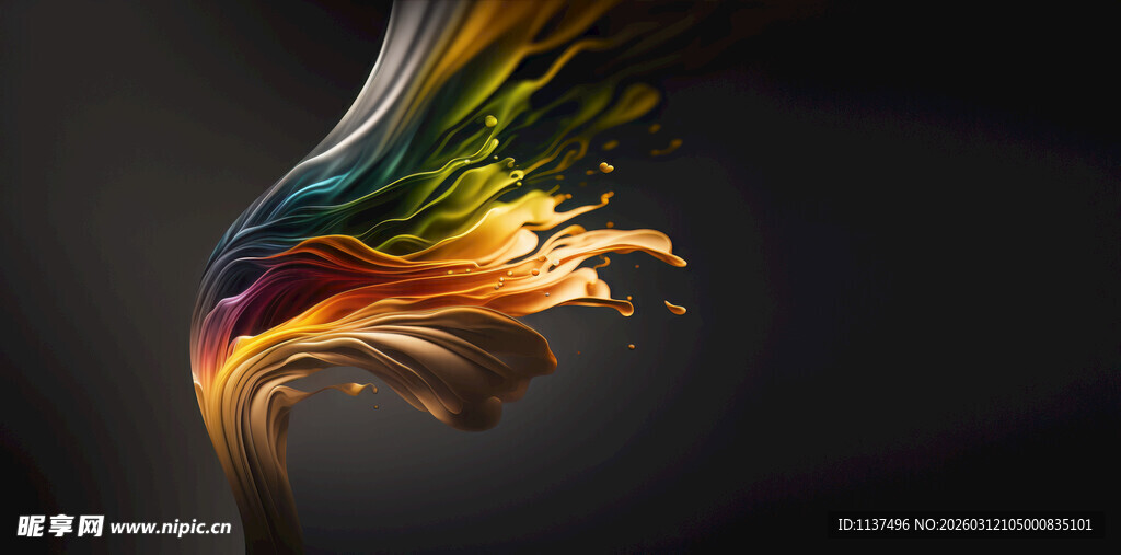 绚丽色彩抽象烟雾图案