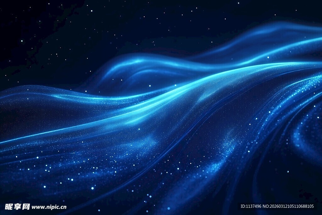 梦幻蓝色流动光效背景