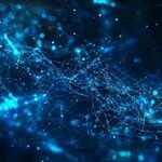 蓝色科技感网络线条背景图