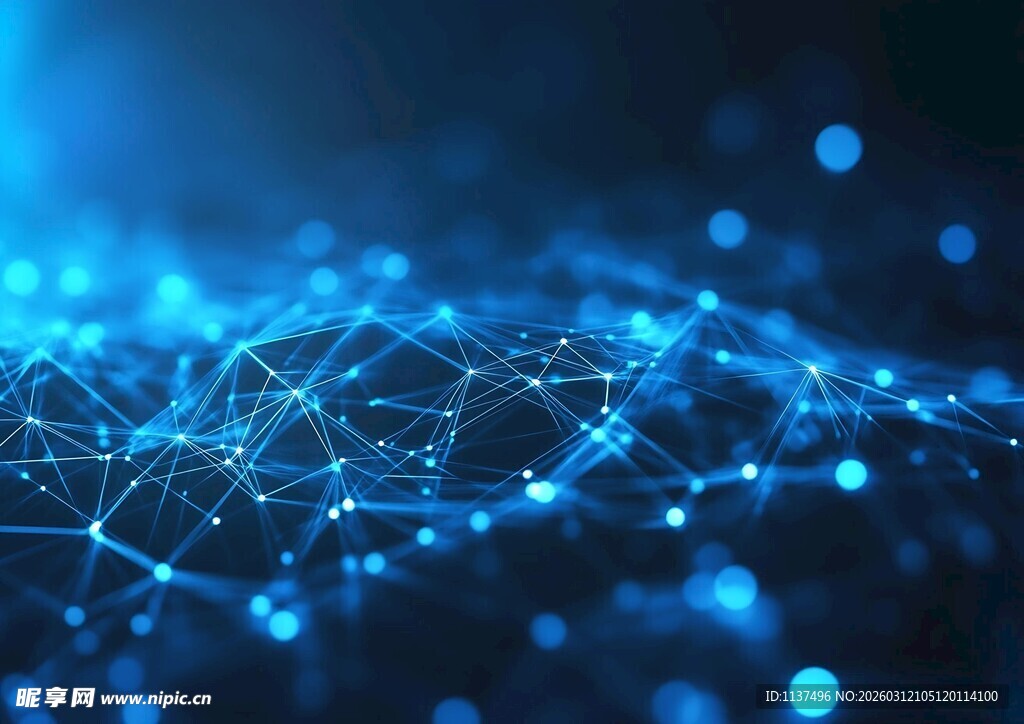 科技感蓝色数据网络背景