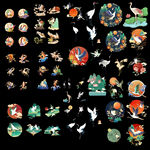 仙鹤插画透明免扣素材