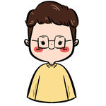 戴眼镜的腼腆卡通男孩