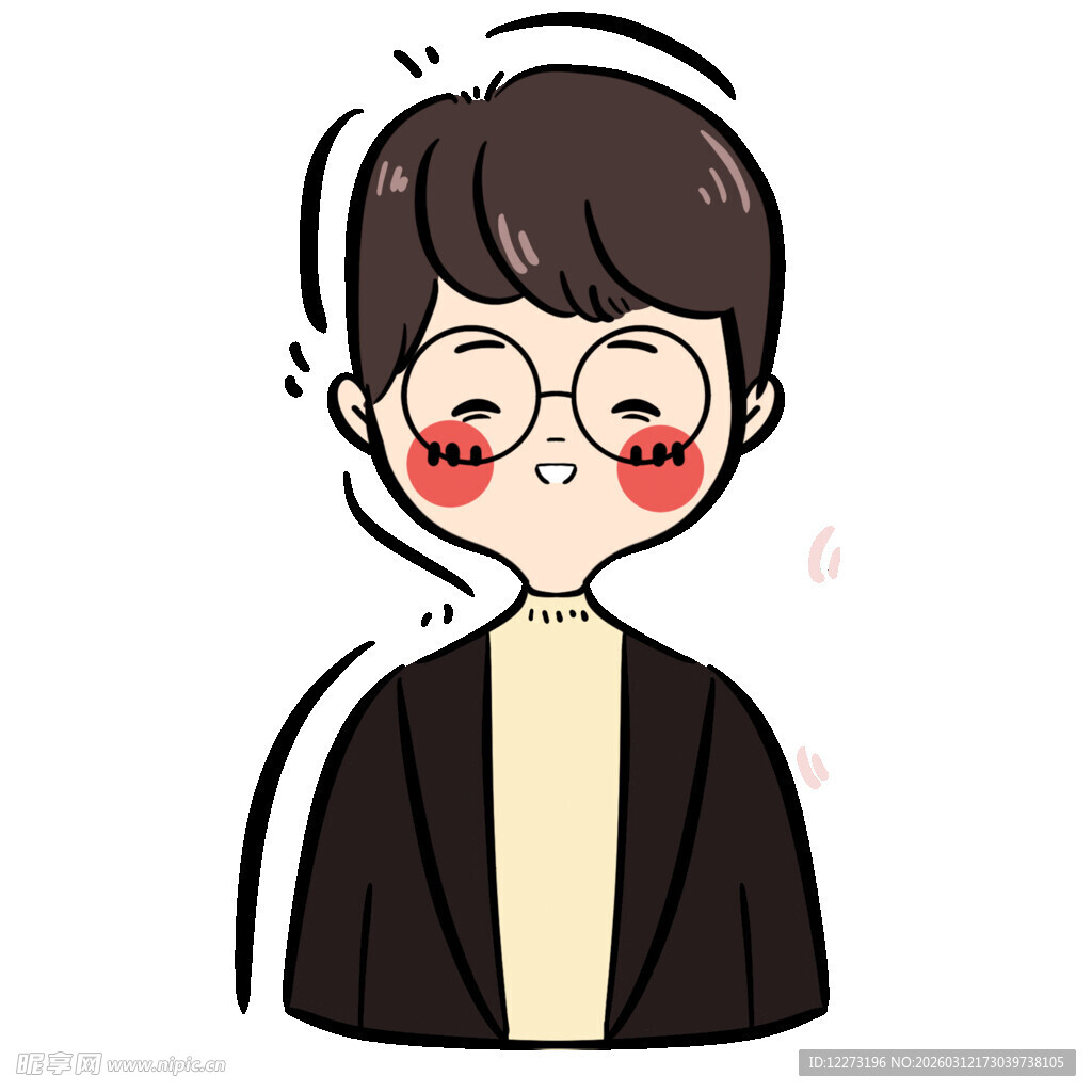 戴眼镜的可爱卡通人物