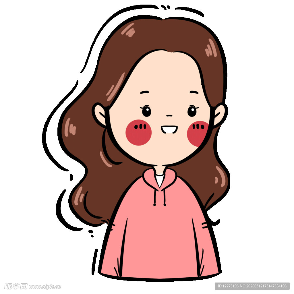 微笑的长发女孩