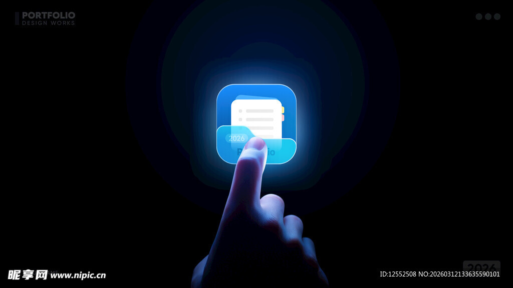 手指轻触发光应用图标