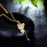 金镶玉小熊吊坠项链