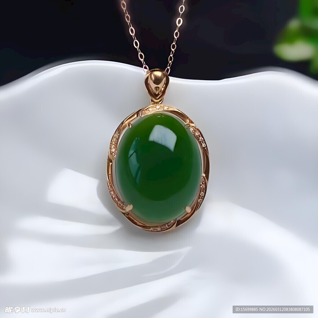碧玉金镶吊坠