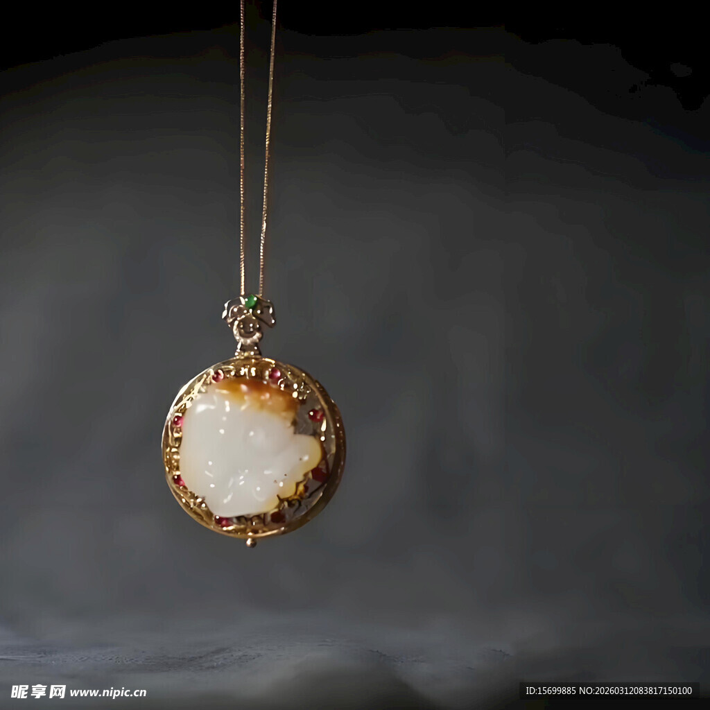 精美琥珀吊坠项链展示